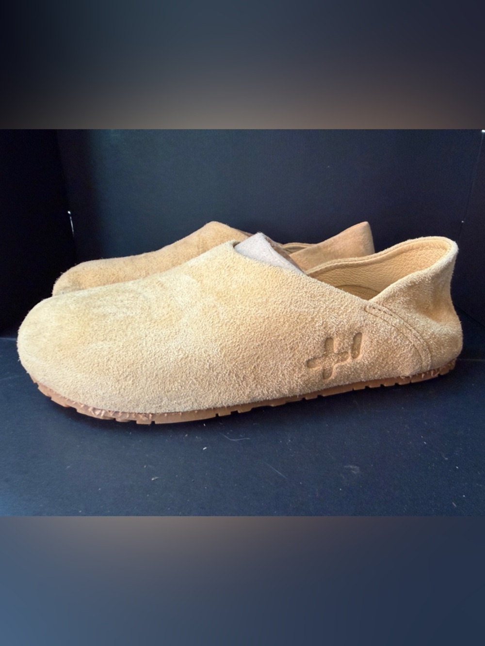 Suede Otzi  Slip-On Shoes in Camel. Cork Orthopedic base. Size 39